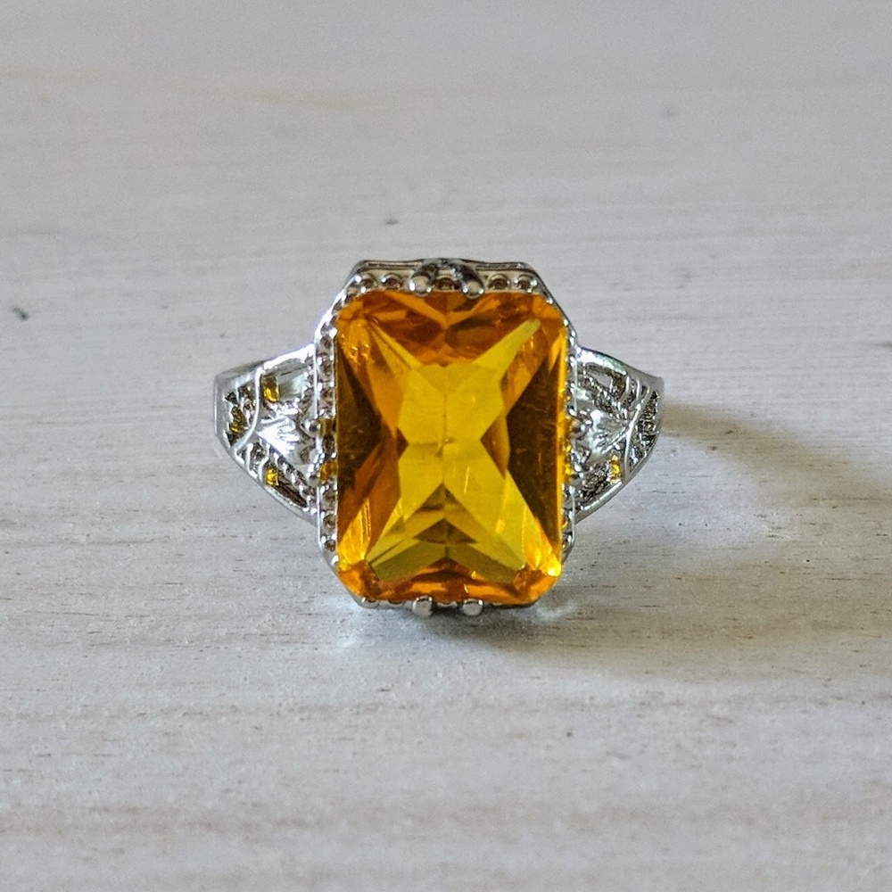 Citrine Art Deco Ring 9